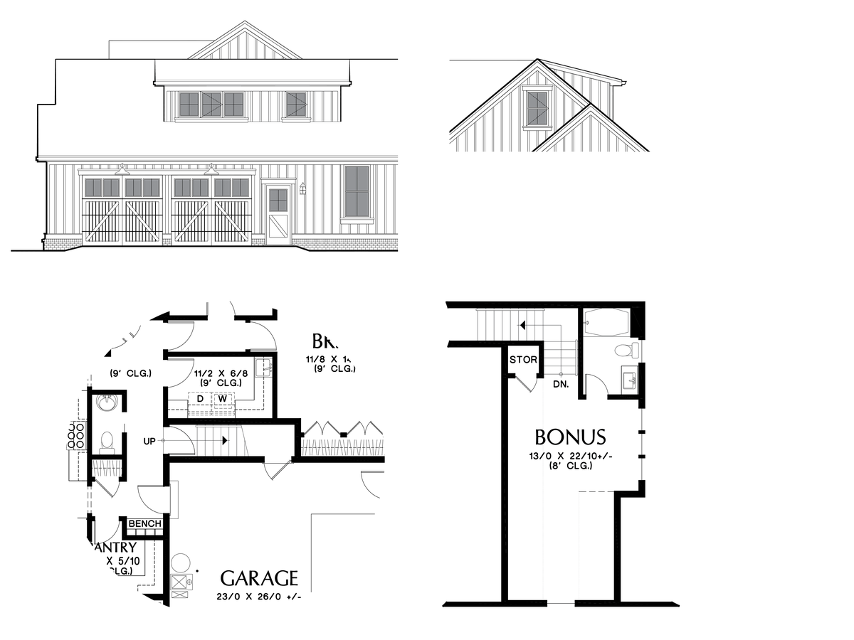 Add Bonus Over Garage to Mascord Birch Wood Farm-Fantastic plan for families in all walks of life-Add Bonus Over Garage
