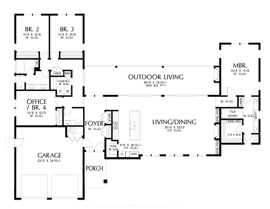 Detail Photo image for Mascord Eastholme-Contemporary Ranch with space for work, rest, and play-Detail Photo