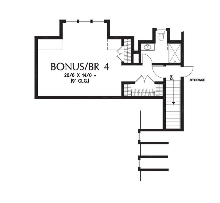 Upper Floor Plan image for Mascord Cherbourg-Je t'aime-Upper Floor Plan