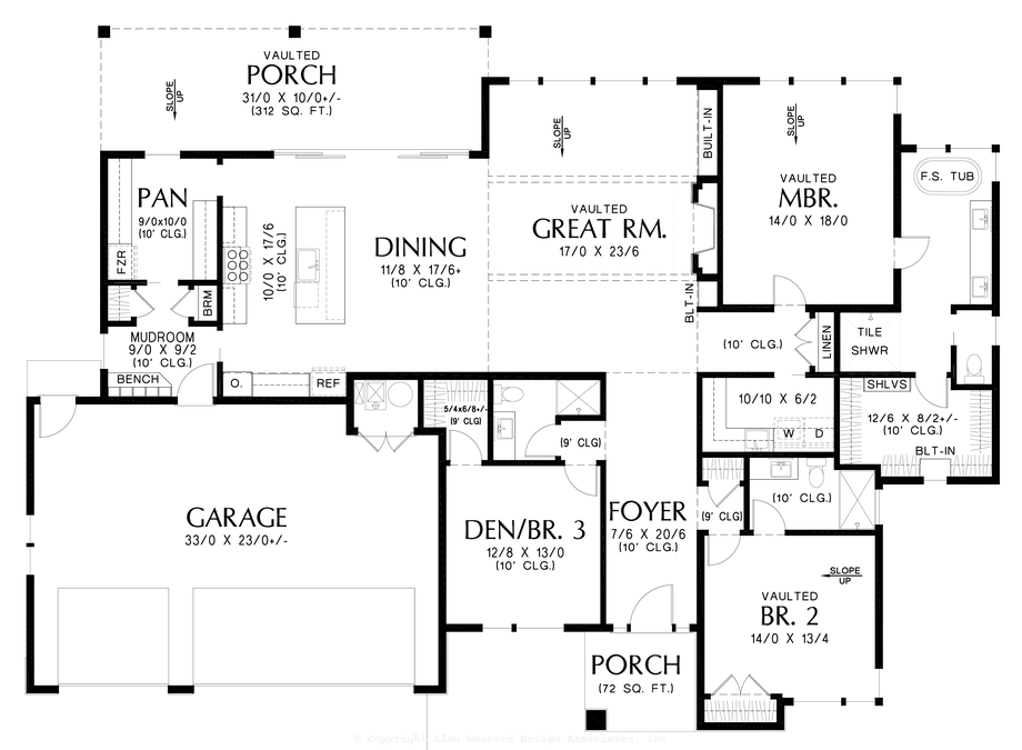 Main Floor Plan image for Mascord Sandlewood-Contemporary Ranch with Features Galore-Main Floor Plan