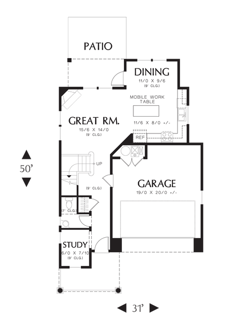 Main Floor Plan image for Mascord Hazel Green-Raise Your Family in This Beautiful Craftsman Home-Main Floor Plan