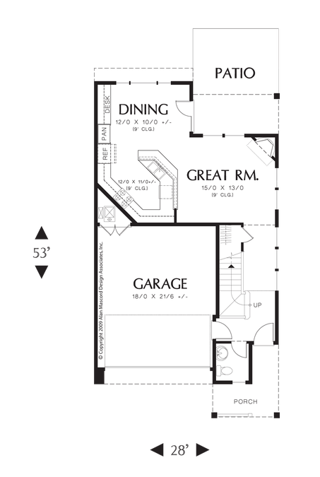 Main Floor Plan image for Mascord Chorley-Raise Your Family in this Beautiful Coastal Cottage-Main Floor Plan