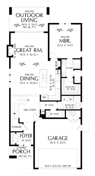 Main Floor Plan image for Mascord Antwerp-Scandinavian Elegance meets Smart Design-Main Floor Plan