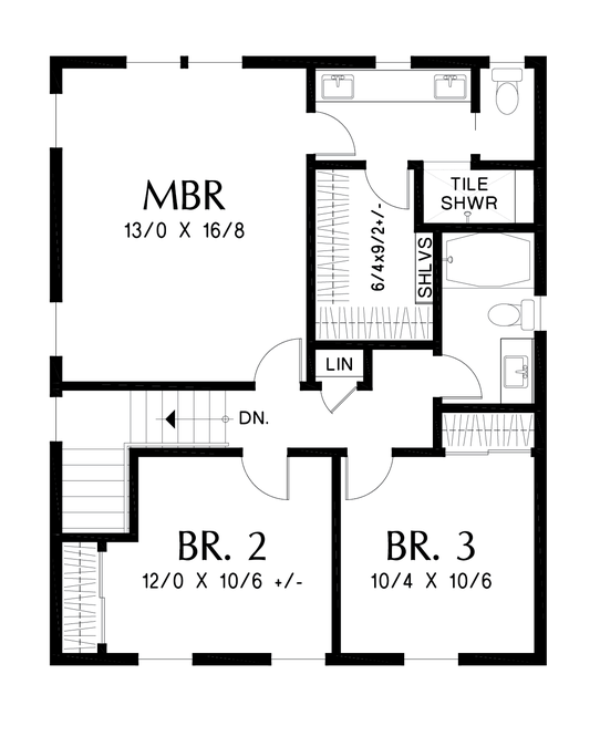 Upper Floor Plan image for Mascord Mill Cottage--Upper Floor Plan