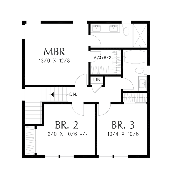 Upper Floor Plan image for Mascord Kingsport--Upper Floor Plan