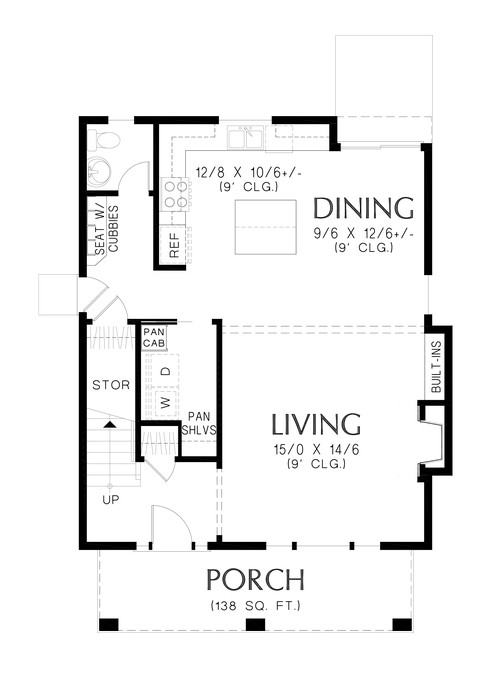 Main Floor Plan image for Mascord Pleasantville-Wonderful Layout with Compact Footprint-Main Floor Plan