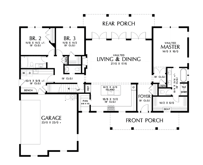 Main Floor Plan image for Mascord Carywood-Sought After Aesthetic-Main Floor Plan