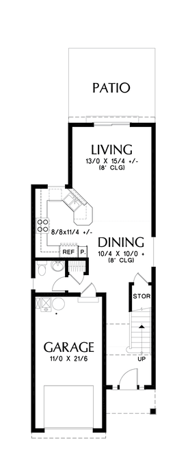 Main Floor Plan image for Mascord Walterboro-A Family Friendly Home for Life in the Suburbs-Main Floor Plan