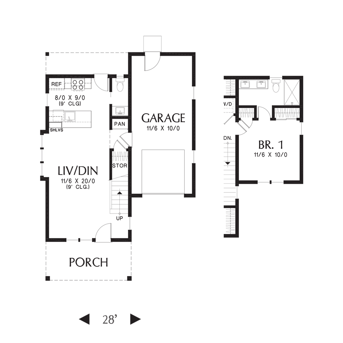 Add 1 Car Garage w/ Additional Bedroom Suite Above to Mascord Roosevelt--Add 1 Car Garage w/ Additional Bedroom Suite Above