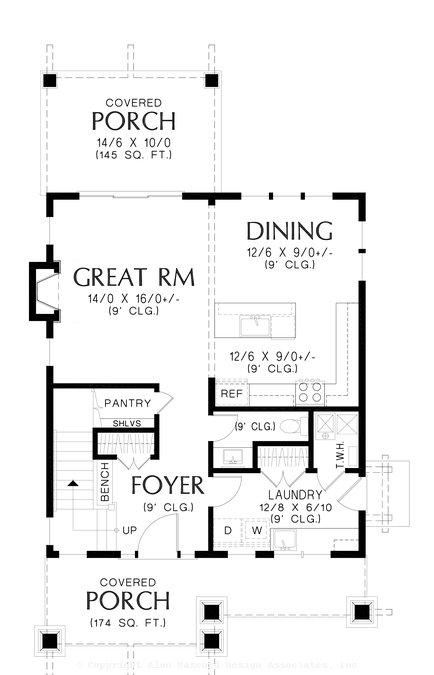 Main Floor Plan image for Mascord Astrid-Well appointed Craftsman with Great Curb Appeal and Options-Main Floor Plan