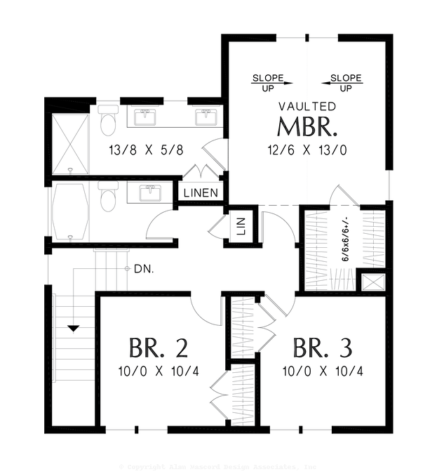Upper Floor Plan image for Mascord Astrid-Well appointed Craftsman with Great Curb Appeal and Options-Upper Floor Plan