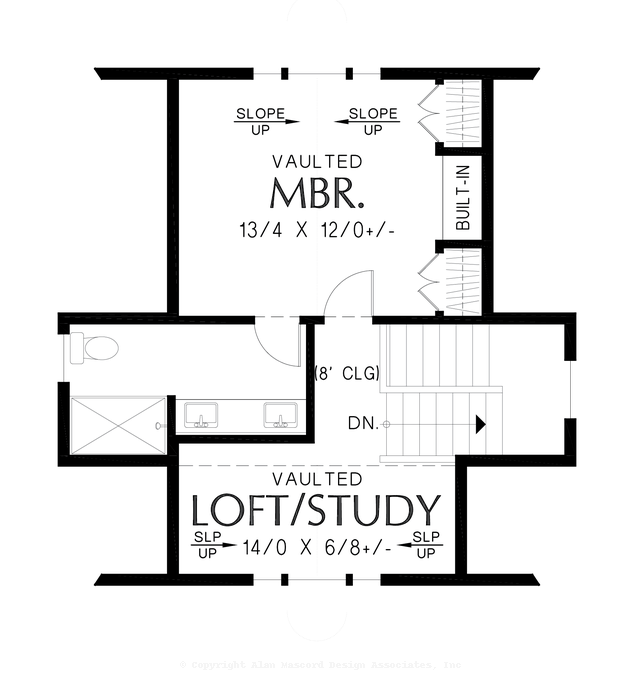 Upper Floor Plan image for Mascord Mazlan-Great Small Footprint Walkout Basement Home-Upper Floor Plan