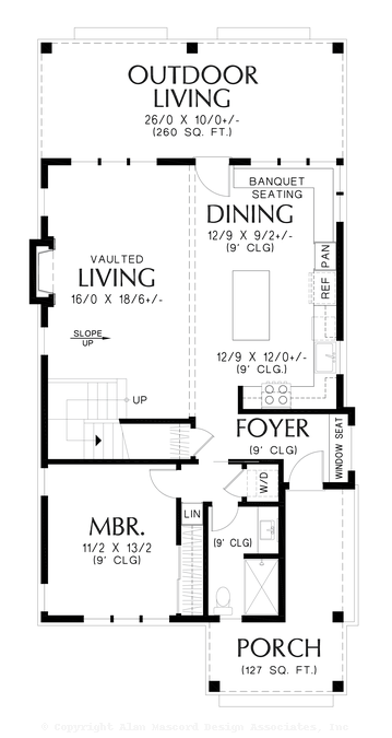 Main Floor Plan image for Mascord Moretown-Great Plan for New Families or Empty Nesters with Grandkids-Main Floor Plan