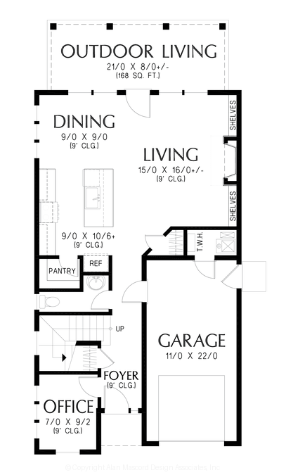 Main Floor Plan image for Mascord Willowcrest-Charming, Smart, and Flexible Living-Main Floor Plan