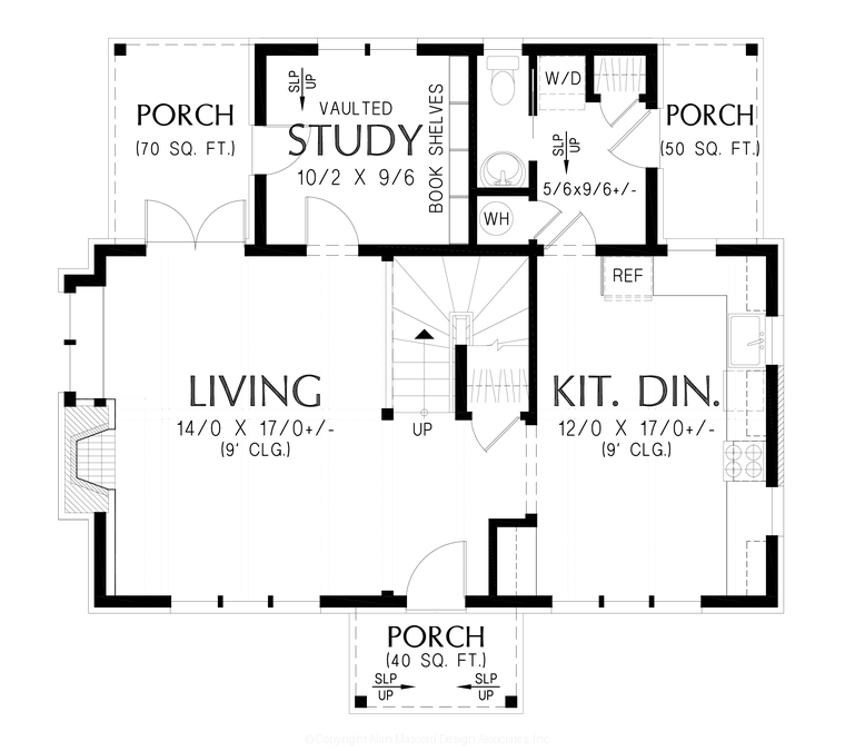 Main Floor Plan image for Mascord Rosemont-A Timeless Retreat Designed for Cozy Living-Main Floor Plan