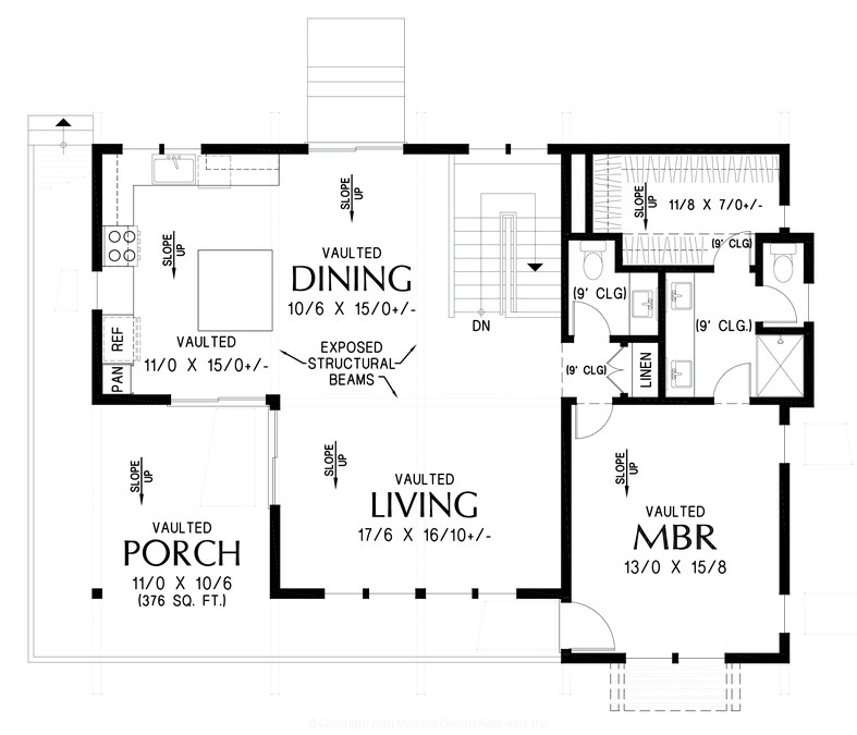 Main Floor Plan image for Mascord Eagle Crest-Great Vacation Home or Mountain Retreat-Main Floor Plan
