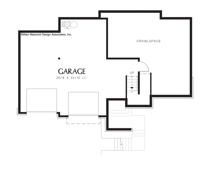 Lower Floor Plan image for Mascord Hillview-Traditional Sloping Lot Plan with Gourmet Kitchen-Lower Floor Plan