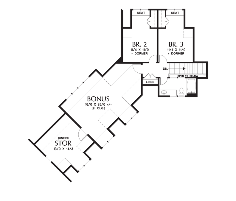 Upper Floor Plan image for Mascord Abbeywood-A Life of Luxury in this Beautiful Craftsman Lodge-Upper Floor Plan