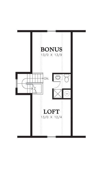 Upper Floor Plan image for Mascord Eaton-Coastal Colonial or Cape Cod Style House Plan-Upper Floor Plan