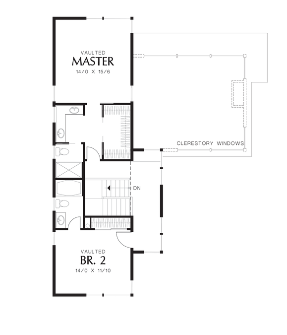 Upper Floor Plan image for Mascord Dain-Simple Lines, Great Natural Light-Upper Floor Plan