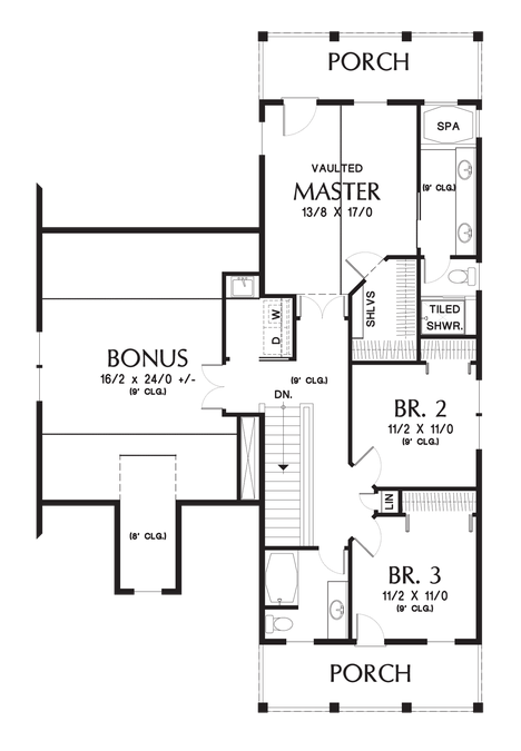 Upper Floor Plan image for Mascord Madewood-Old Southern Charm with New Age Convenience-Upper Floor Plan