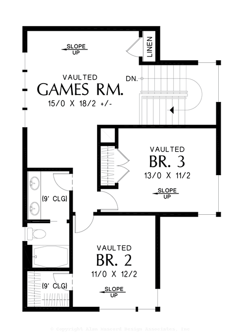 Upper Floor Plan image for Mascord Cambrian-Modern Elegance Meets Comfort in Contemporary Haven-Upper Floor Plan