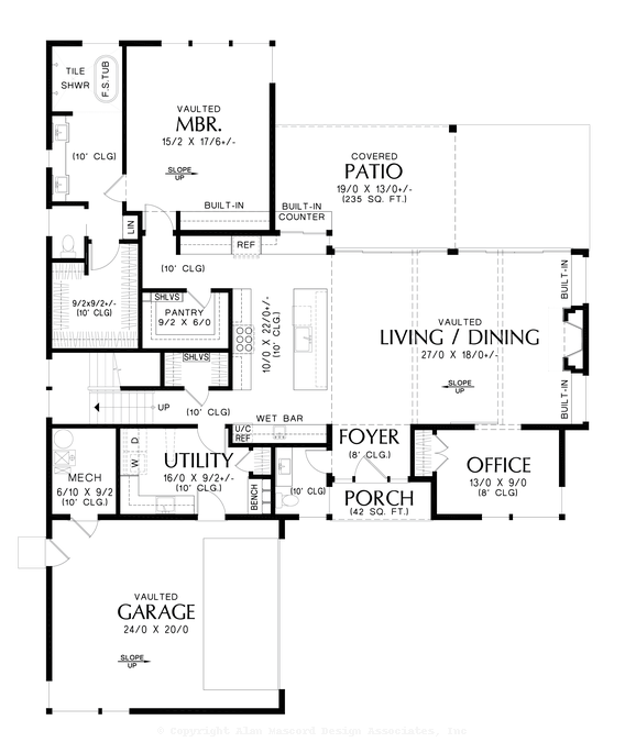 Main Floor Plan image for Mascord Beachside-Contemporary Elegance at its Finest-Main Floor Plan