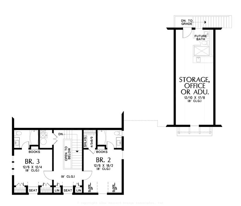 Upper Floor Plan image for Mascord Willowberry-Great Wrap Around Porch for Summer Evenings-Upper Floor Plan