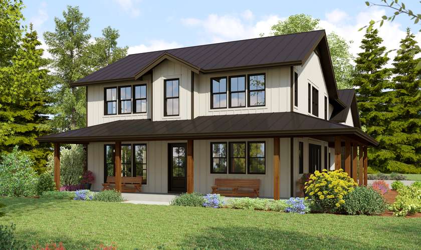 Mascord House Plan 22234: The Maplewood Barn