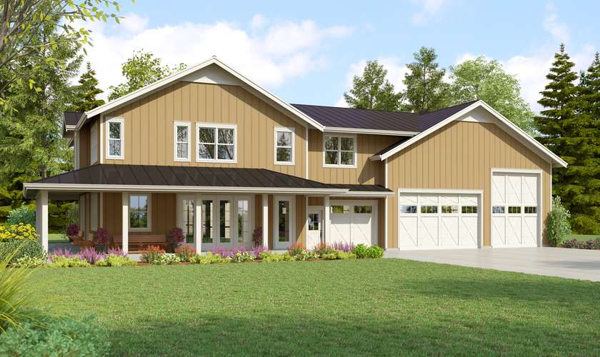 Mascord House Plan 22234: The Maplewood Barn