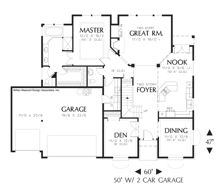 Main Floor Plan image for Mascord Evansville-Traditional Style, Modern Versatility -Main Floor Plan