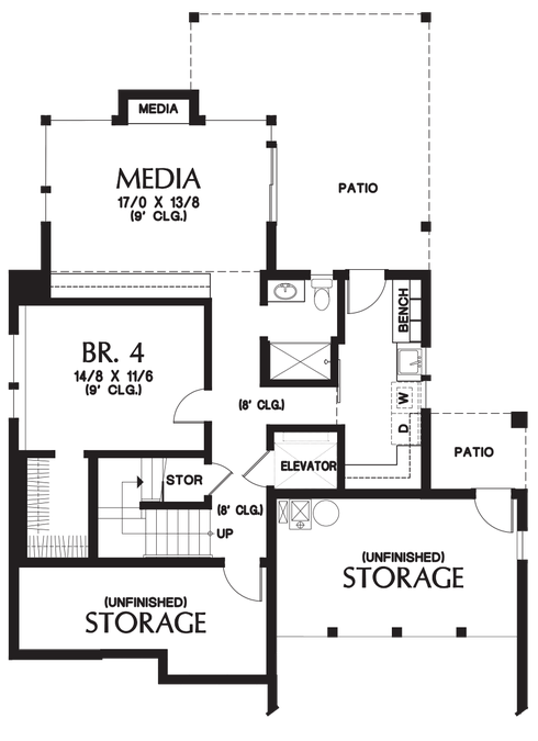 Lower Floor Plan image for Mascord Ontario-Gorgeous NW Contemporary home with Daylight Basement-Lower Floor Plan