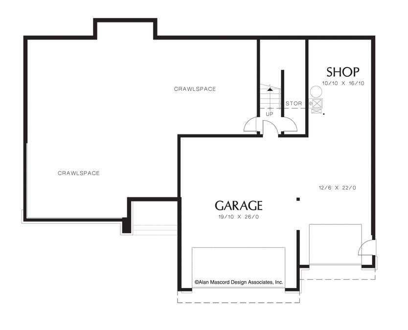 Lower Floor Plan image for Mascord Weston-Formal Dining Room in Contemporary home-Lower Floor Plan