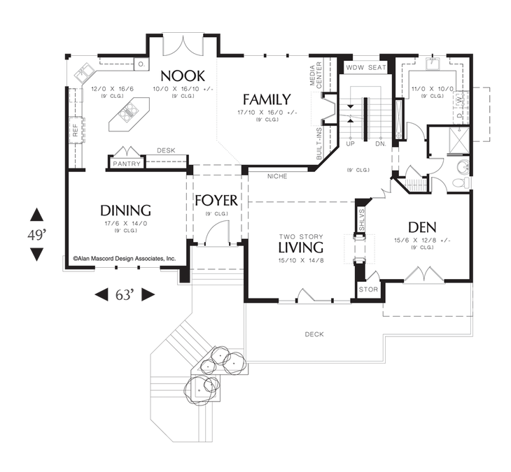 Main Floor Plan image for Mascord Weston-Formal Dining Room in Contemporary home-Main Floor Plan