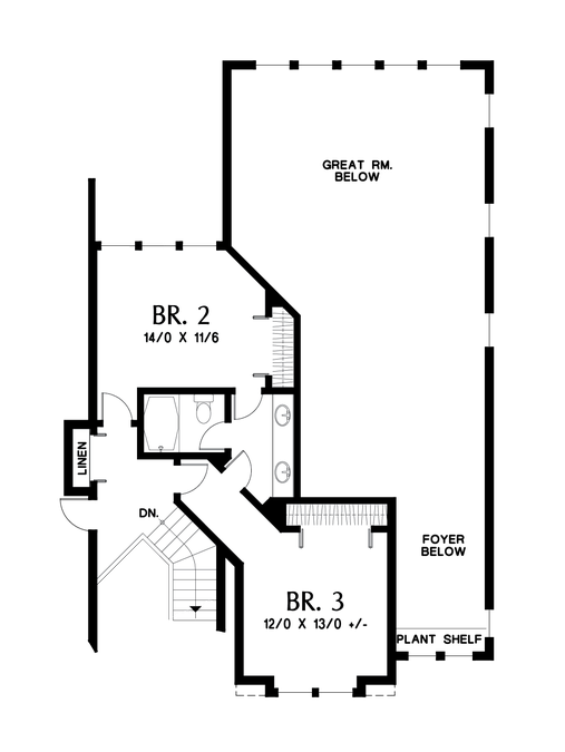 Upper Floor Plan image for Mascord Eastbourne-Luxurious Craftsman with Private Dining Room-Upper Floor Plan