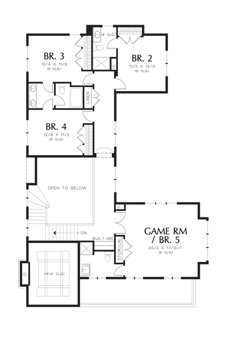 Upper Floor Plan image for Mascord Isabella-Mediterranean Elegance-Upper Floor Plan