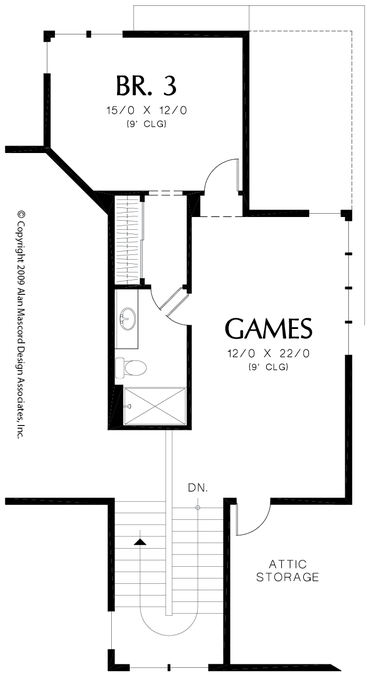 Upper Floor Plan image for Mascord Mountainview-A Luxurious Home Built Around Entertainment-Upper Floor Plan