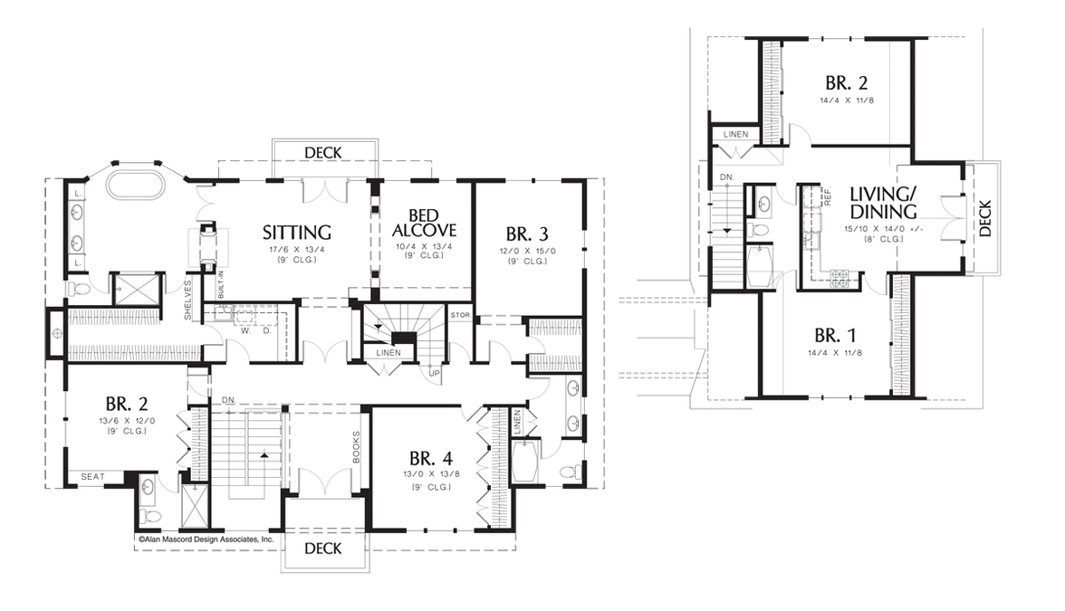 Upper Floor Plan image for Mascord Parnell-Luxury Home Plan with a Sunroom and Hobby Room-Upper Floor Plan