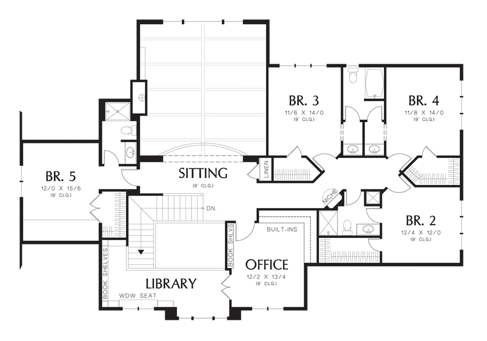 Upper Floor Plan image for Mascord Winthropshire-The Ultimate in Elegant Luxury Homes-Upper Floor Plan