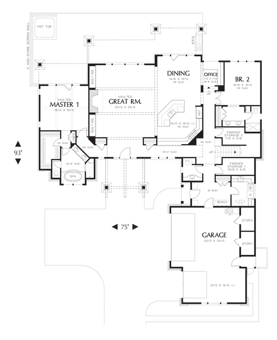 Main Floor Plan image for Mascord Dennison-Charming Craftsman with Great Outdoor Connection-Main Floor Plan