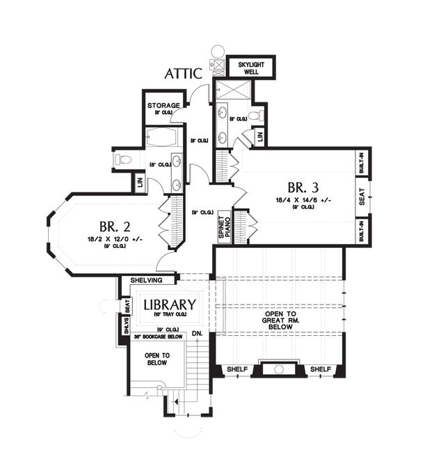 Upper Floor Plan image for Mascord Rivendell Manor-Storybook Splendor in the Street of Dreams-Upper Floor Plan