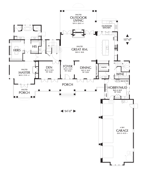 Main Floor Plan image for Mascord Chatham-Cape Cod Never Looked So Good-Main Floor Plan