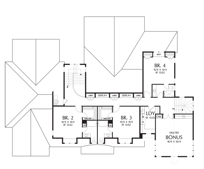 Upper Floor Plan image for Mascord Chatham-Cape Cod Never Looked So Good-Upper Floor Plan