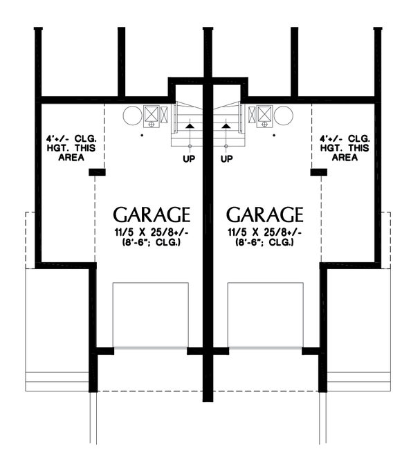 Lower Floor Plan image for Mascord Grand Teton-Modern Exterior with Traditional appeal. Great Duplex plan!-Lower Floor Plan