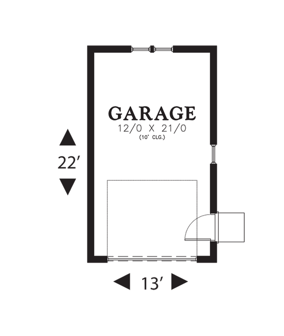 Main Floor Plan image for Mascord Petty-Neat and Tidy Outbuilding for Car or Storage-Main Floor Plan