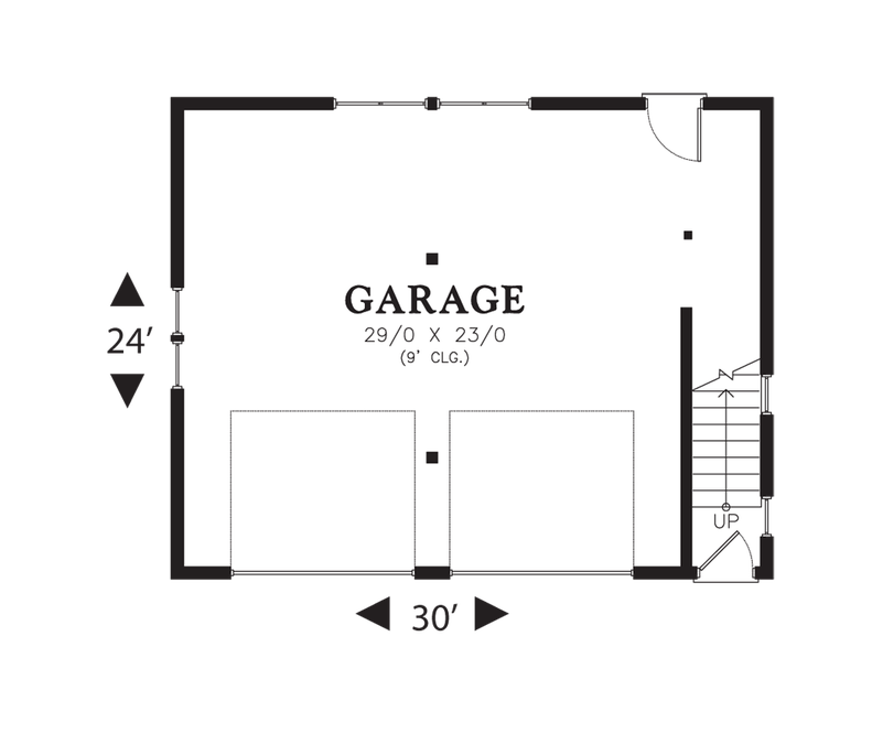 Main Floor Plan image for Mascord Oldfield-Garage Outbuilding with Hip Roof and Dormers-Main Floor Plan