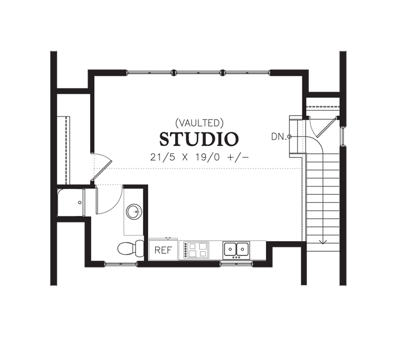 Upper Floor Plan image for Mascord Oldfield-Garage Outbuilding with Hip Roof and Dormers-Upper Floor Plan