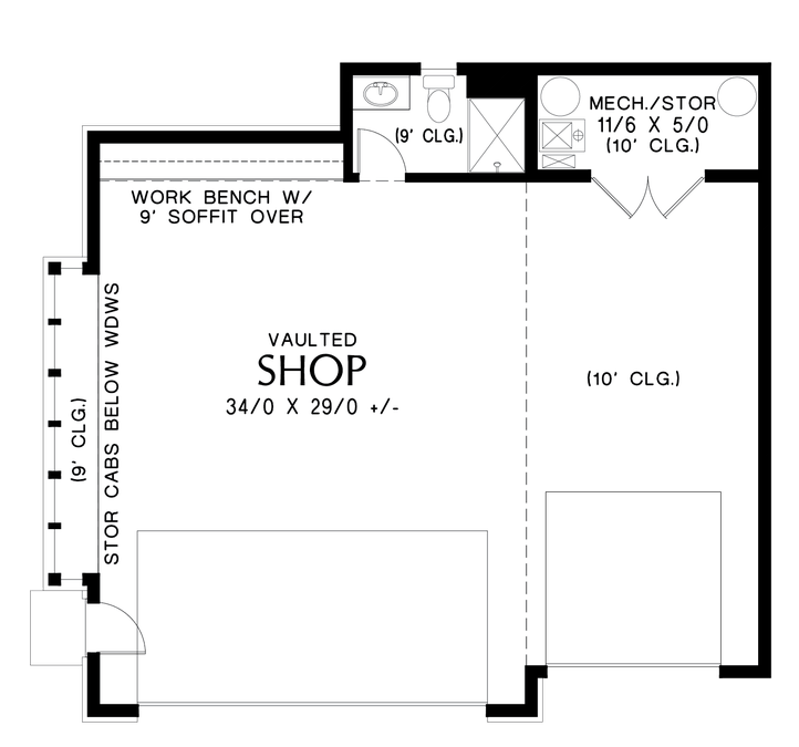 Main Floor Plan image for Mascord Shelby-The Perfect Place for Projects!-Main Floor Plan