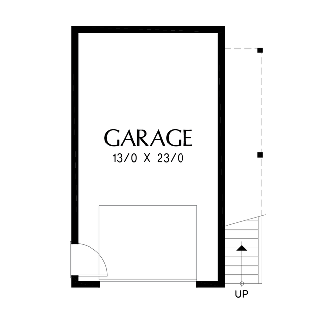 Main Floor Plan image for Mascord Stratton-Contemporary Studio Apartment with Vaulted Ceilings above Garage-Main Floor Plan