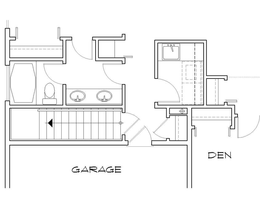 Basement Stair Location image for Mascord Langdon--Basement Stair Location